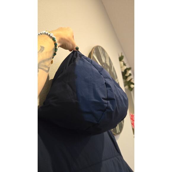 BCBG Max Azria Women's Navy Puffer Coat S Quilted Long Jacket - Picture 11 of 12